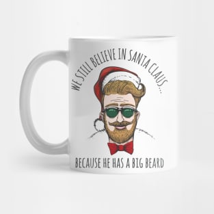 Hipster in Santa Claus Hat Mug